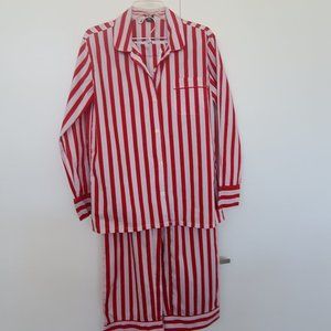 J.Crew Women's Vintage Red Candy Cane Stripe Pajama 2-Piece Set - Size Small